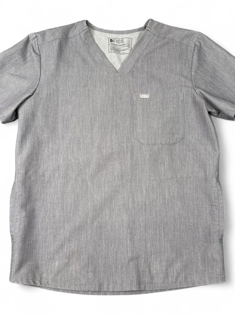 FIGS TM3000 Scrub Top Mens Small Heathered Gray V-Neck PO# 1667